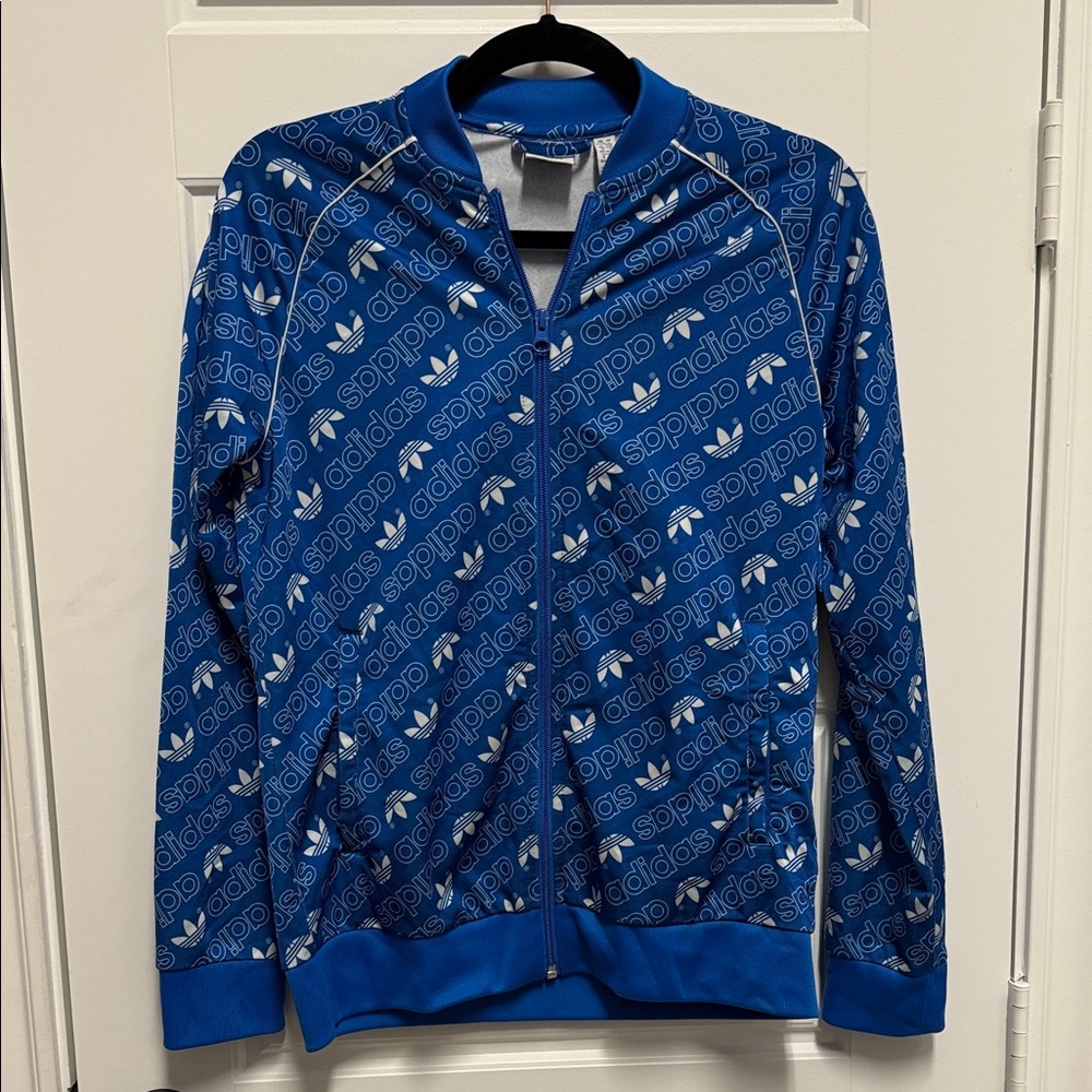 Adidas Kids Blue Patterned Zip-Up Hoodie